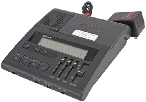 Sony bm-77 standard cassette transcriber dictation machine w/adapter parts for sale