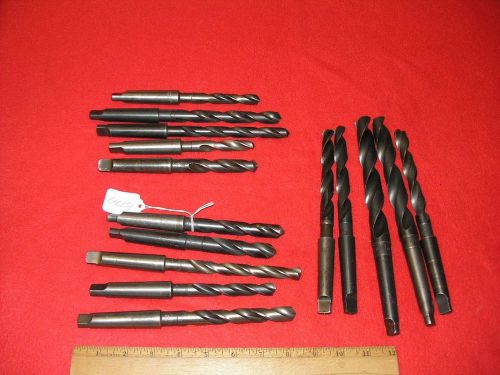 15 No. 2 Morse Taper Shank Drills Lot from Machinist Estate 33/64 to 13/16 Inch