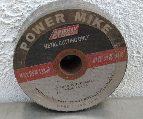 10 Pack Power Mike Metal Cutting Cut Off Wheel Disk 4-1/2&#034; x 1/8&#034; x 7/8&#034;
