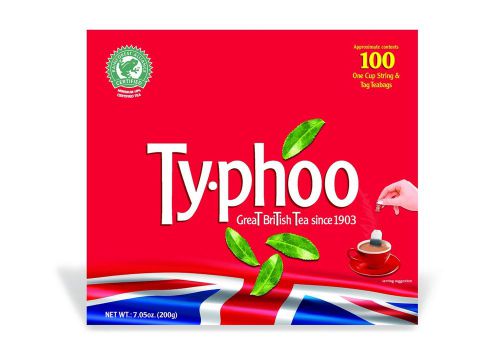 Typhoo British Tea, 100 String and Tag Tea Bags, Free Shipping, New