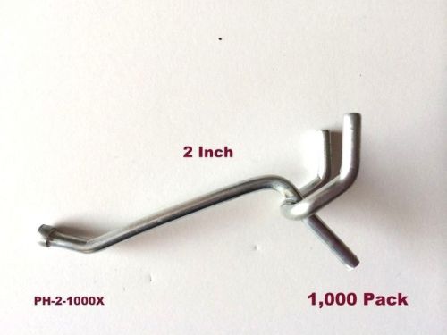 (1000 PACK) American Made 2 Inch Metal Hooks For 1/8 or 1/4 Pegboard or Slatwall