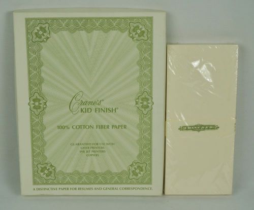 Crane&#039;s Kid Finish PS8116, PE8116 100% Cotton Fiber Paper / Envelopes NIP!
