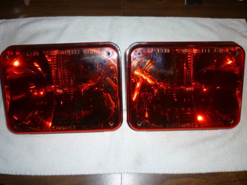 LOT OF 2 TOMAR ELECTRONICS RECT-79SWP RED STROBE EMERGENCY LIGHTS