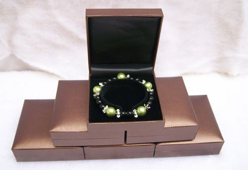 6X Jewelry Fashion Jewellery Plastic Bangle bracelet anklet Boxes Brown black