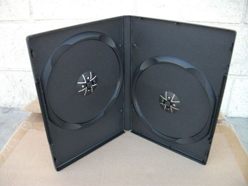 100   Standard 14MM DOUBLE DVD Case. Hold 2 Disc CD,DVD Disc Black Case