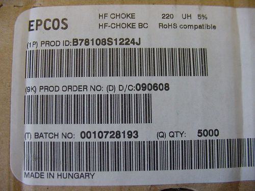 (25 Lot) B78108S1224J HF-CHOKE BC 220 UH 5% - Tape and Ree EPCOS 25 pieces lot