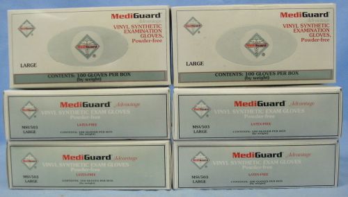 6 boxes/100ea MediGuard Advantage Vinyl Synthetic Gloves- Large #MSV503