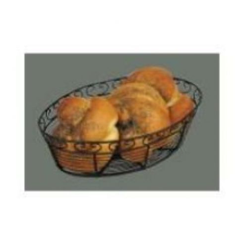 Winco WBKG-10O Oval Wire Bread Basket  10-Inch x 6.5-Inch x 3-Inch  Black