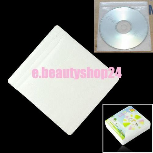 100 Plastic CD DVD Sleeve Envelope Holder Case 200Disc White
