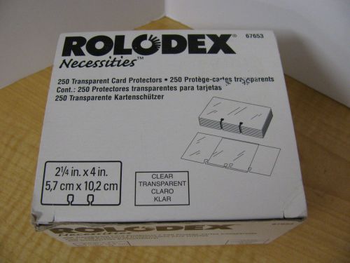 Rolodex Necessities Transparent Clear Card Protectors 2.25 x 4 Box of 250 Open