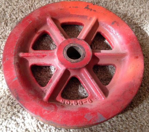 Eight inch heavy duty red cast iron pulley no. 56-3 for rope -- free shipping!!! for sale