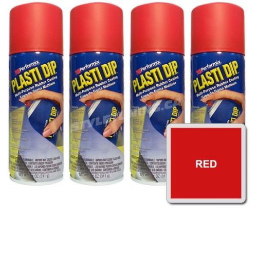 Performix Plasti Dip 4 Pack Matte Red Spray Cans Rubber Coating