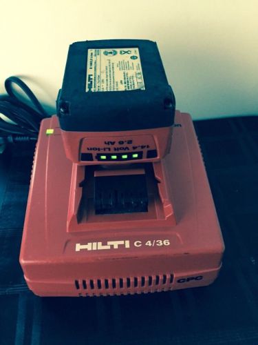 HILTI C 4/36 BATTERY CHARGER  AND A SINGLE BATTERY 14.4 VOLT LI-ION 2.6 Ah