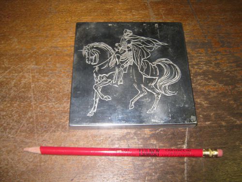 Letterpress Metal Stamping Die Man on Horse