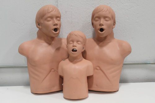 3pk Family CPR/AED EMT Half Body Adult Child Med Skin Tone Training Manikin