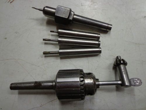 #1 TAPER 0-1/4 DRILL CHUCK AND KEY WITH #1 TAPER COLLET STYLE HOLDER