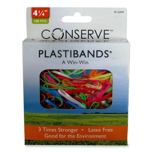 BAUSF6000 - PlastiBands, Size 4-1/4, 100/BX, Assorted Colors