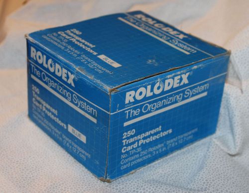 ROLODEX TP-35 Transparent BLUE File Card Protector Sleeves 3x5 Blue 250 COMPLETE