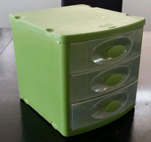 Sterilite 3 Drawer Mini Desktop Storage Chest Box - Green