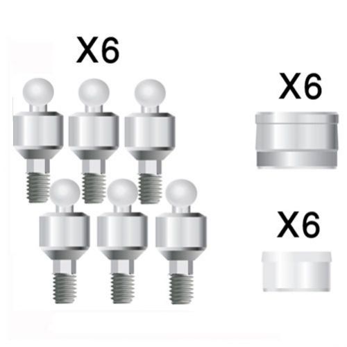 6x ball attachment abutments +6 socket +6 cap dental implant  $110 for sale
