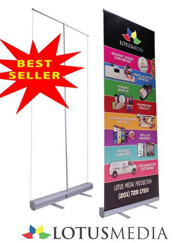 33&#034;x79&#034; Retractable Roll Pop Up Banner Stand Trade Show Display with Free Print
