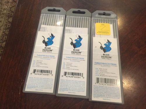 EWCe-2 X 1/8&#034; X 7&#034; X 10 Pack (2% Ceriated) Blue Demon tungsten electrodes 1 box