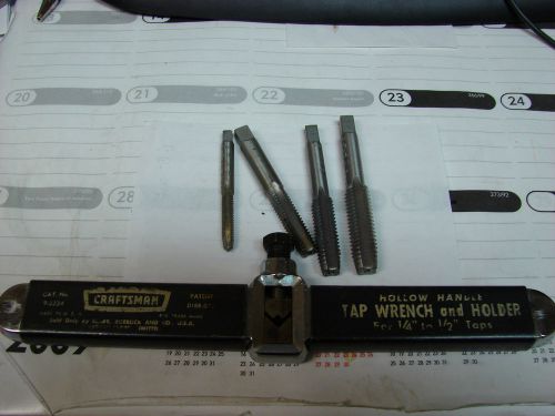Vintage craftsman hollow handle tap wrench and holder 9-5234 for sale