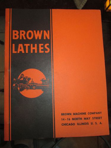 Brown Lathes Catalog -tool, metal working