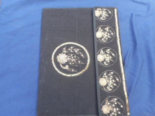 Black Cloth &#034;UNIQUE FOLDER/DOCUMENT HOLDER&#034; WITH Gold sequence designs!!