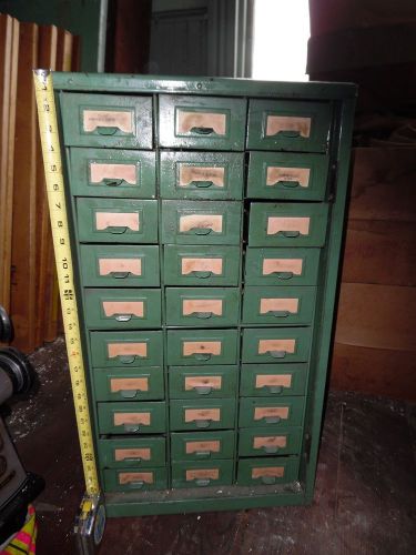 1950s vintage metal part organizer cabinet 30 drawers steampunk industrial cole?