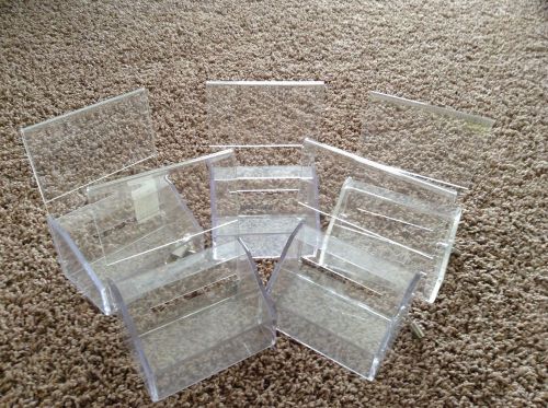Set of Five 5&#034; Clear Acrylic Donation Boxes with Locks