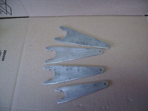Lot of  4 - Hardinge Feed-Finger Wrenches - model B4 &amp; B6  5/8&#034; &amp; 7/8&#034; capavity
