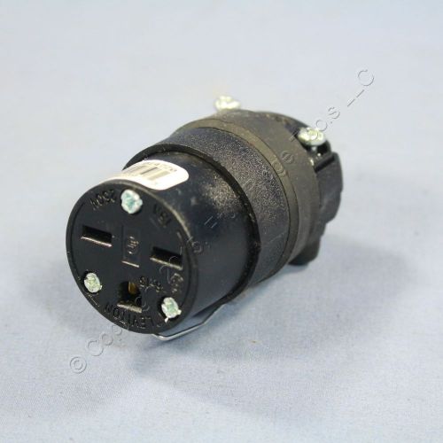 Leviton black straight blade connector plug nema 6-15r 6-15 15a 250v bulk 615cr for sale