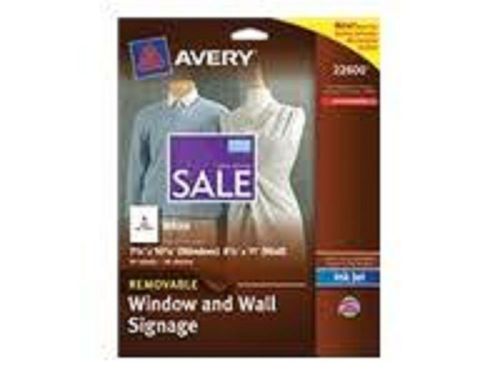 Avery Removable Window and Wall Signage Removable adhesive labels, White