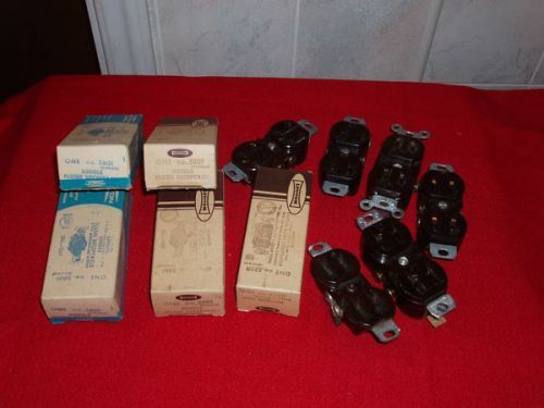 Vintage Lot of 11 Assorted Leviton Electric Receptacle / Outlet / Plug ~ Antique