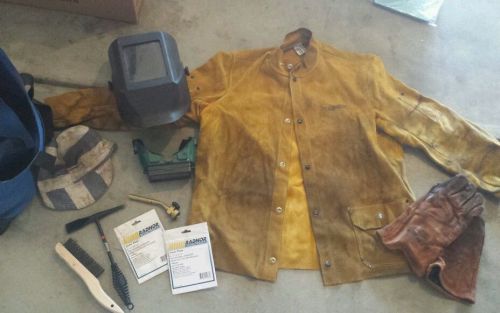 Radnor welding jacket, gloves, helmet, and more! Size large.