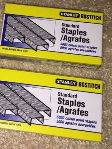 Stanley Bostitch Standard Staples 1/4&#034; 5000/box,New, 2 boxes/order