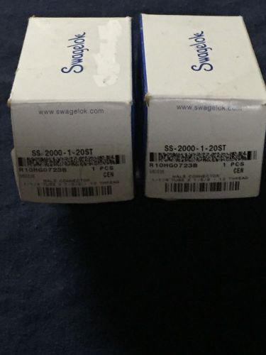 SS-2000-1-20ST Swagelok Stainless Steel Tube Fittings Male 2 Ea.