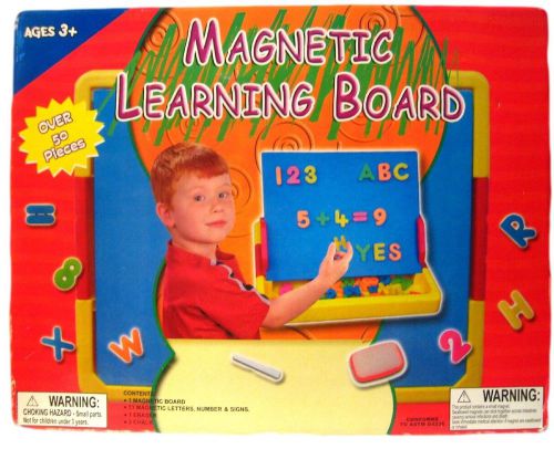 Magnetic Learning Board with 51 Letters and Numbers Chalk and Eraser