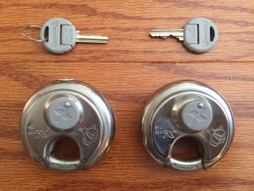Lot 2-CHATEAU X TYPE C99X ALL STAINLESS STEEL LOCKS with 2 KEYS &#034;GOOD&#034;