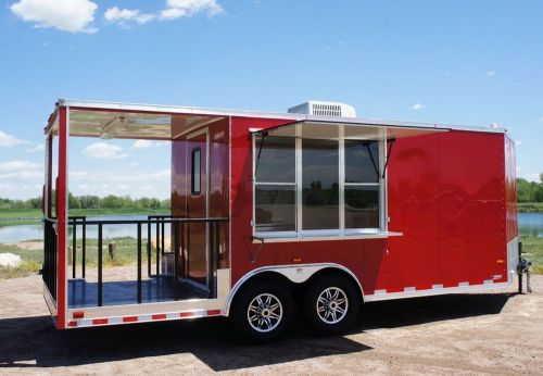 Bbq! 8.5 x 25 enclosed concession vending food trailer w/ porch, sinks, electric for sale