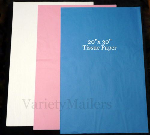 60 SHEETS of PREMIUM GIFT GRADE TISSUE PAPER 20&#034;x 30&#034;  ~ 3 COLORS MATTE FINISH ~