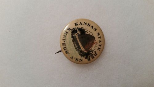 VINTAGE 1890&#039;S KANSAS STATE BEE KEEPERS ASSOCIATION PIN BACK BUTTON HIVE HONEY