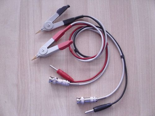 NEW KELVIN CLIP/CLIPPER BNC / JACK CONNECTOR  TEST CABLE  FOR  LCR/RCL METER