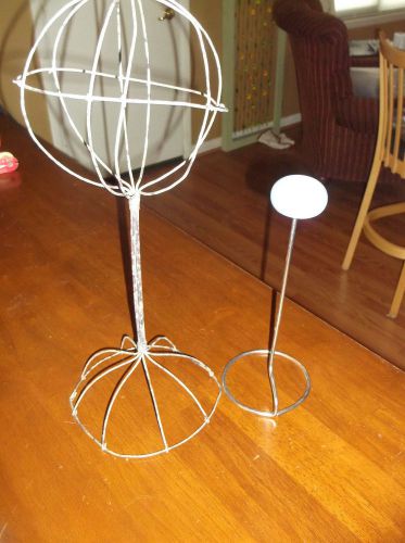 vintage wire and metal  hat stands