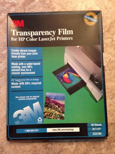 New 3M Transparency Film for HP Color LaserJet Printer CG3700 43 Sheets