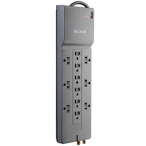 Belkin be112230-08 home/office surge protector 12-outlet 8ft cord for sale