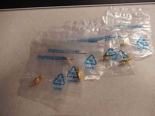 Lot of 6 Amphenol 242127 RF Adapter Connector SMA to SMB Gold Plated 648
