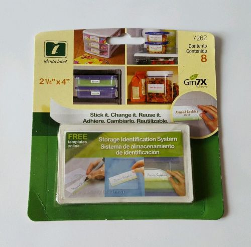 NEW Identa-label Storage Identification System 2-1/4&#034; X 4&#034; Reusable Adhesive