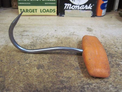 Used barr bros stainless steel meat grab hook line work tool butcher gaff 5&#034; for sale